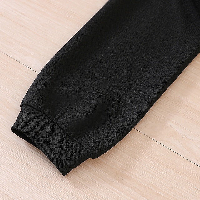 Girls' Block Color Kids Dress Set Pieces Long Suits 2