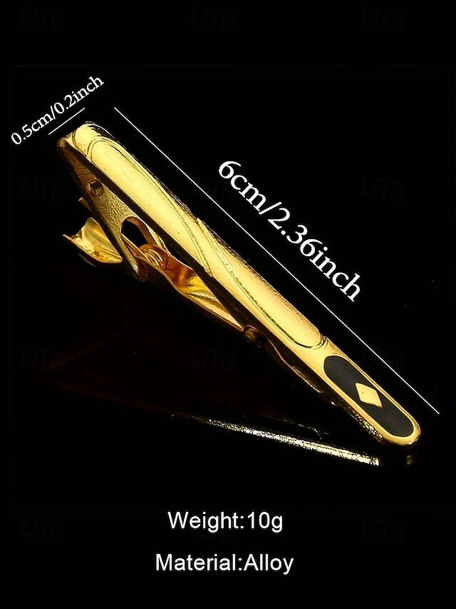 for Design with Men Clip Black Gold Tie – Sleek Elegant Inlay