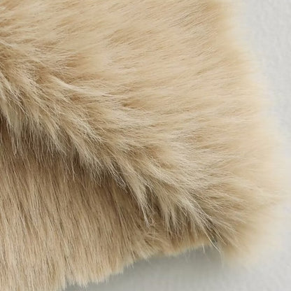 Women's Warm Pocket Coat Faux Buttons Comfortable Fur