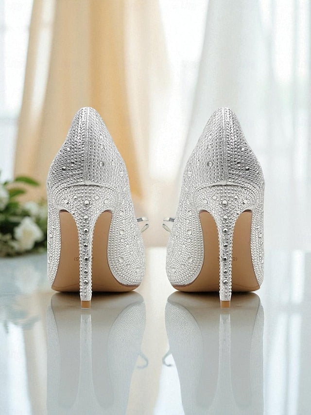 Pumps Women's Embellished High - Sparkly Crystal Gold Heel