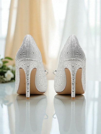 Pumps Women's Embellished High - Sparkly Crystal Gold Heel