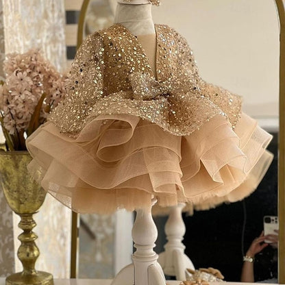 Girls' Kids Solid Color Dress Sleeve 3/4 Party Length