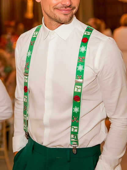 Snowman Men's Christmas with Suspenders