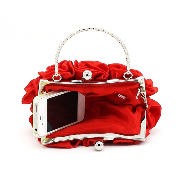 Evening Elegant Design Bag Red Floral – Clutch Vintage Rose