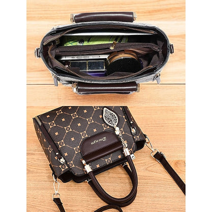 Accents Elegant Faux with Red Women's and Leather Handbag