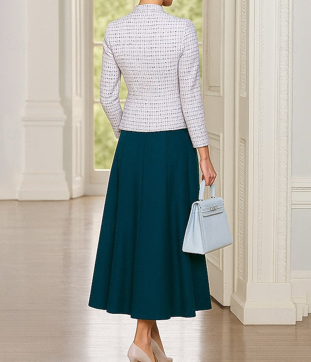 Dress Piece Mother Elegant Formal Two Bride of Sets the