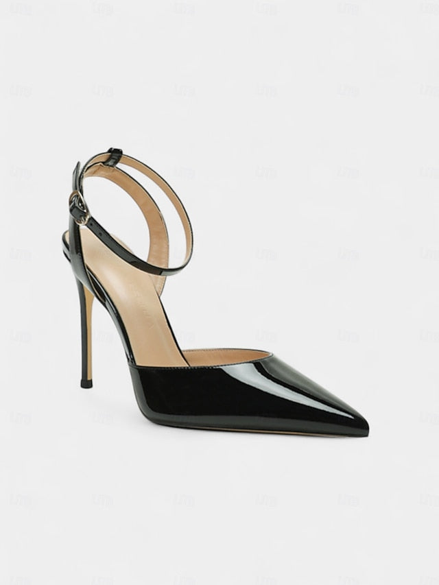 Women's Nude Patent - Slingback Heels Stiletto Leather