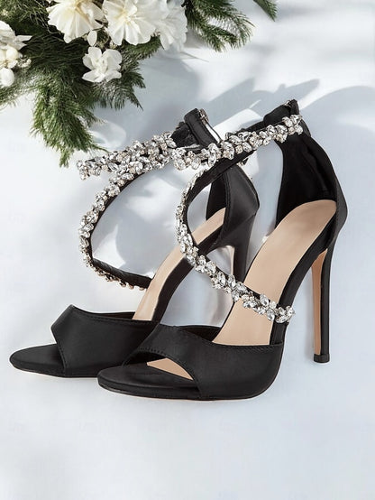 Heels Rhinestone-Embellished Women's Stiletto – Elegant