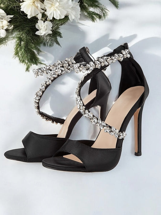 Heels Rhinestone-Embellished Women's Stiletto – Elegant