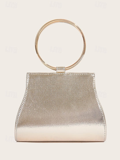 Gold Clutch Handle Elegant – Ring Evening Crystal with
