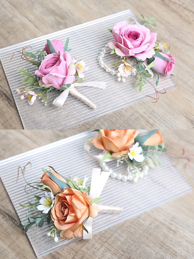 Wrist – Wedding Boutonniere Corsage Artificial Elegant and