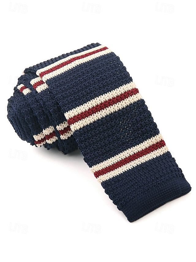 Men's Neck Stripe Woven Stylish Christmas Tie - Knit