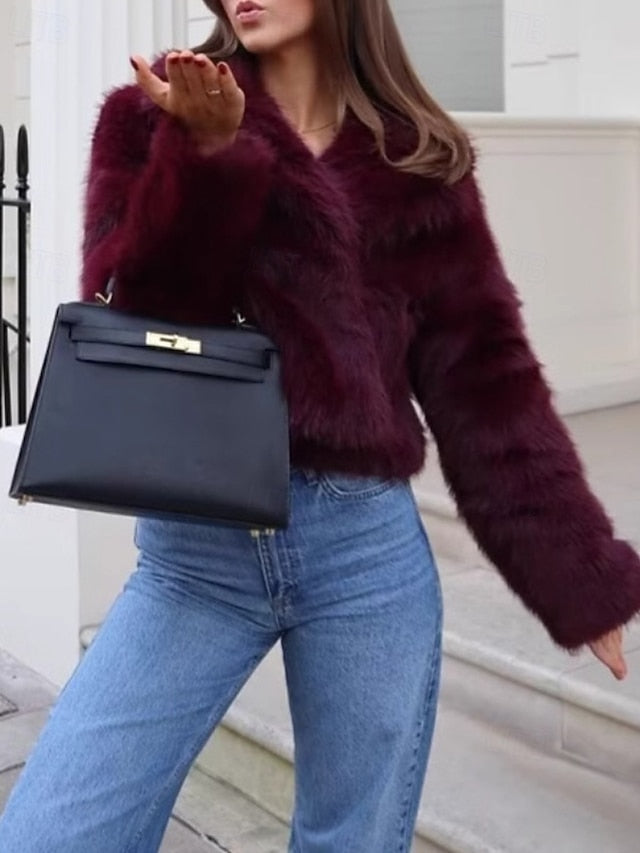 Furs Leathers Warm Women's Fur Coat Faux Comfortable