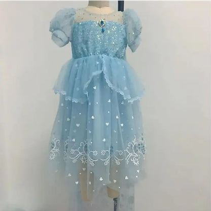 Cloak Cosplay Flower Frozen Girl Elsa Dress Princess
