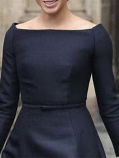 Neck Tea Mother the Jewel Simple Elegant Dress A-Line of Bride