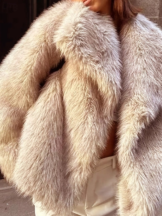 Faux Leathers Women's Fur Comfortable Furs Coat Warm