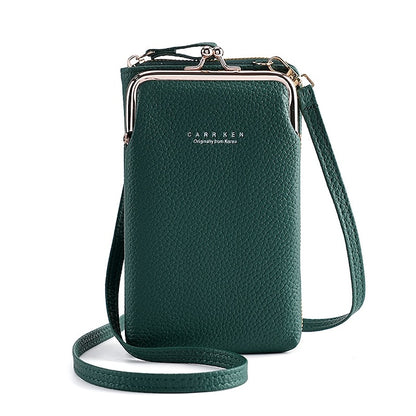 Bag Gold Women's Faux with Frame Leather Black Crossbody