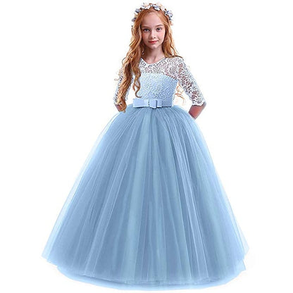 Dress Prom Girl 3-13 Princess Lace Flower Years Kids