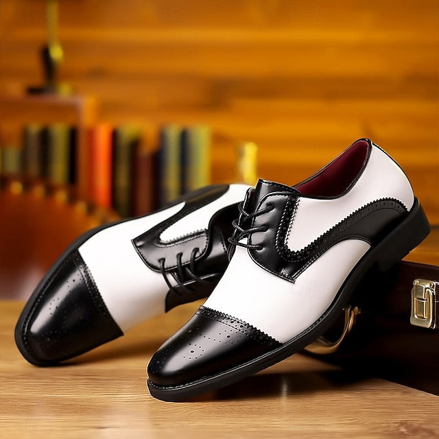 with Color-Blocked Black White Shoes Men's and