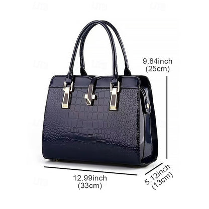 Faux - Croc Patent Women's Handbag Leather Burgundy