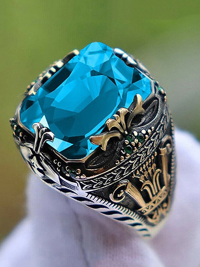Men's Alloy Gemstone Ring
