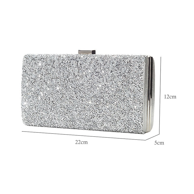 Glitter Clutch Silver Women's