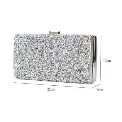 Glitter Clutch Silver Women's