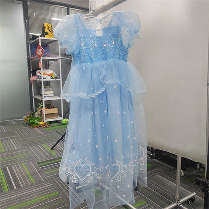 Cloak Cosplay Flower Frozen Girl Elsa Dress Princess