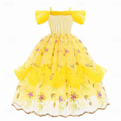 Princess Cute Dress Beauty Belle Flower the Beast Girl and