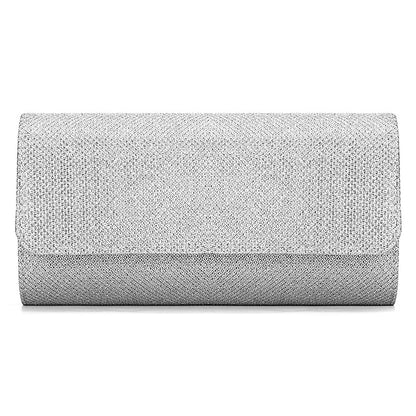 Elegant Purse Clutch Silver Glitter – Women's Evening