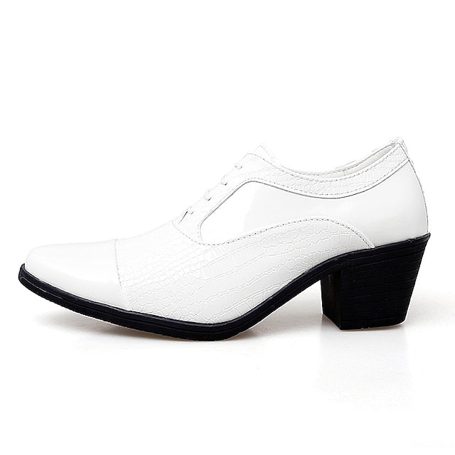 Oxford Crocodile Leather Patent Faux Men's Black Pattern