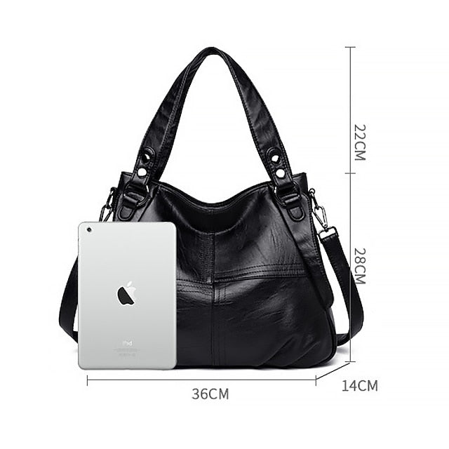 Women's Faux Leather – Burgundy Bag Large Shoulder