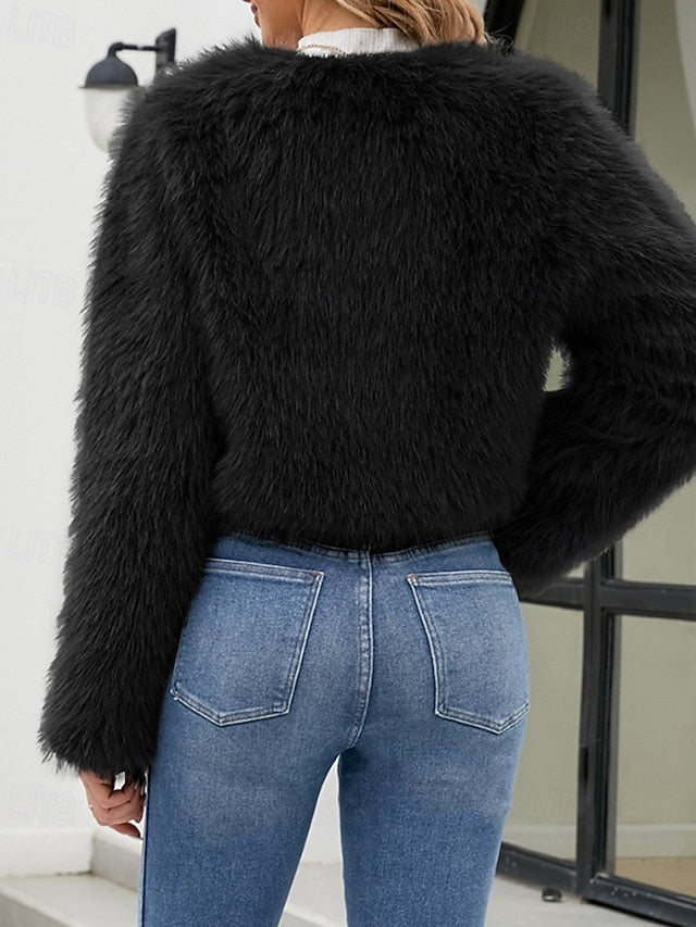 Winter Comfortable Faux Fur Furs Warm Women's Coat