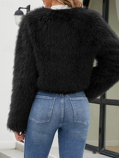 Winter Comfortable Faux Fur Furs Warm Women's Coat