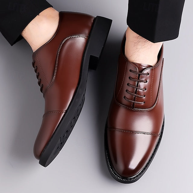 Cap-Toe Brown Classic Men's Oxford Shoes Design –