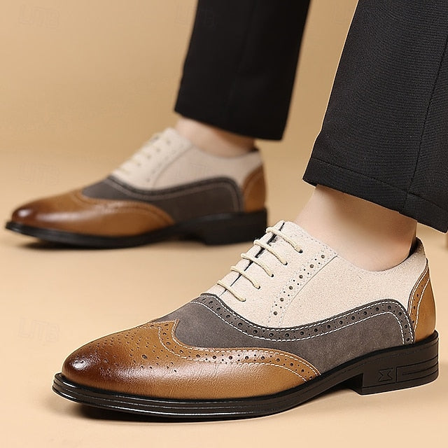 Oxford Classic Men's Brogue Gray Brown and Shoes