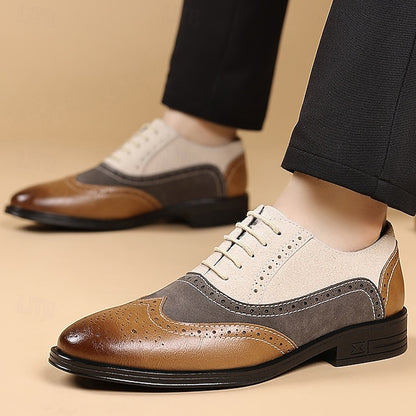 Oxford Classic Men's Brogue Gray Brown and Shoes