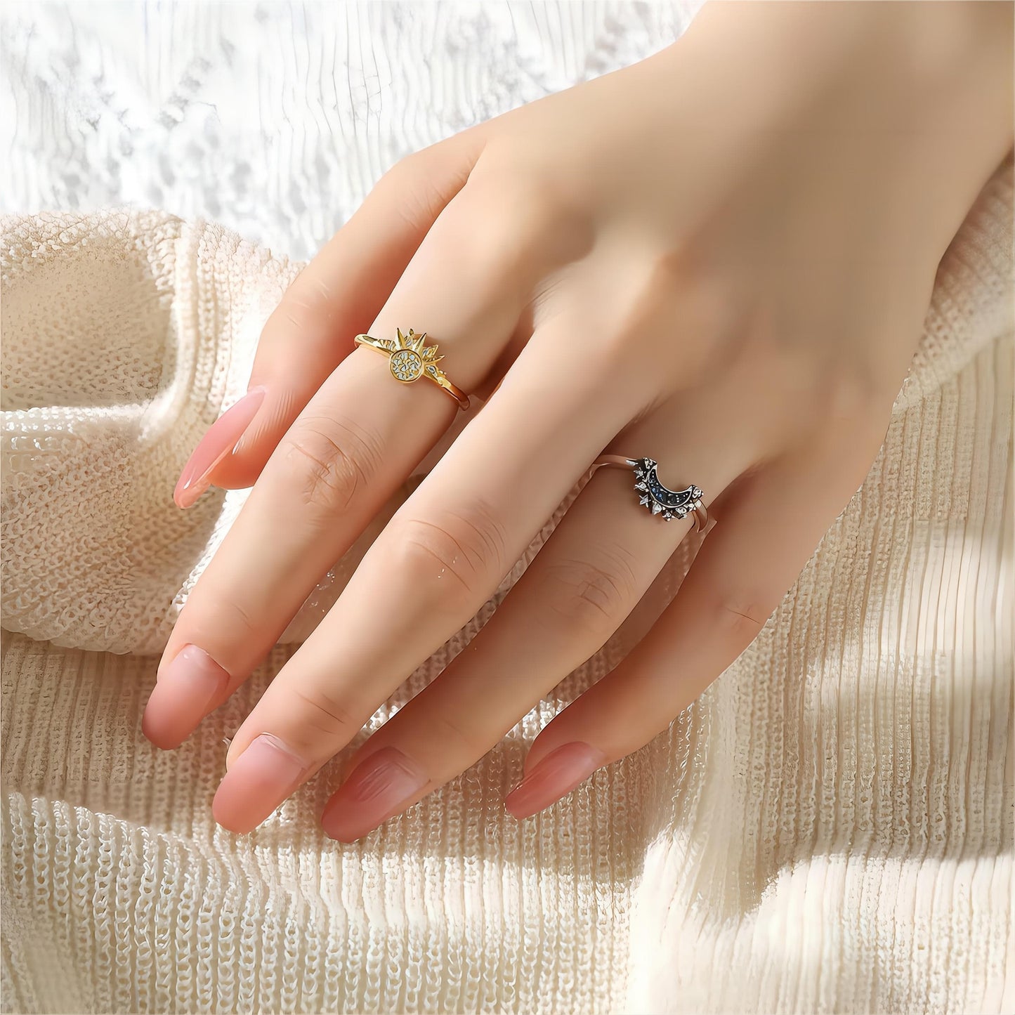 Sun And Moon Stackable Ring