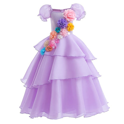 Dress Girl Flower Isabela Encanto Princess Madrigal Fairytale