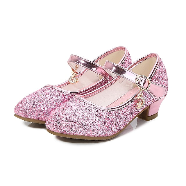 Heel Low Girls' Sparkly - Shoes Mary Jane Glitter