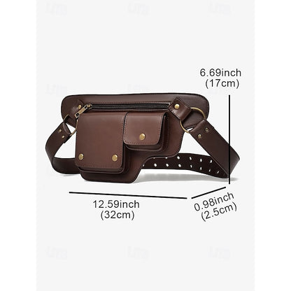 Utility Bag with Vintage Belt Women's Leather Faux