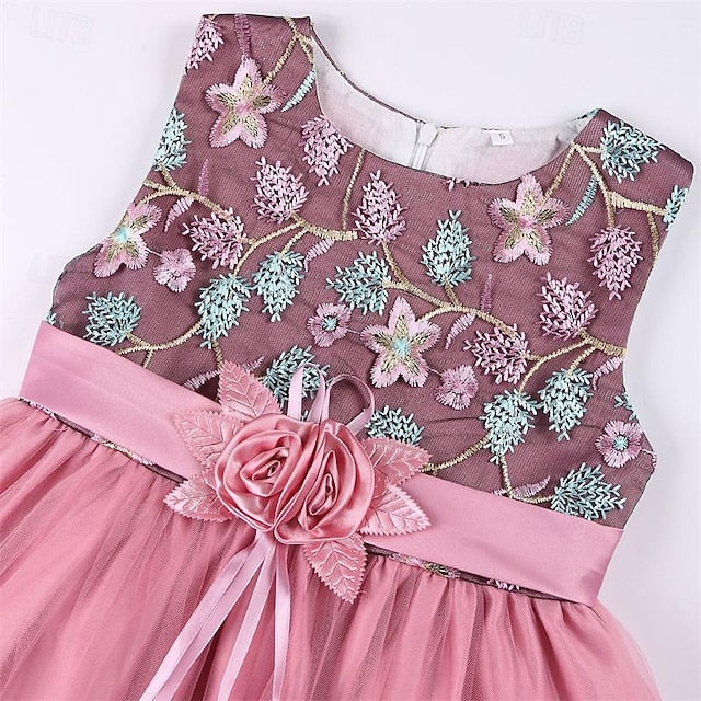Sleeveless Girl Flower Girls' 3D Party Dress