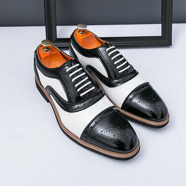 White Brown Classic Brogue with and Shoes Oxford Men's