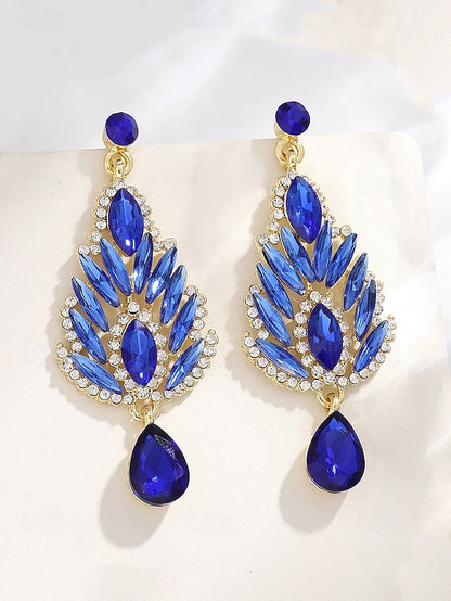 Crystal Drop Women's Earrings – Emerald Green