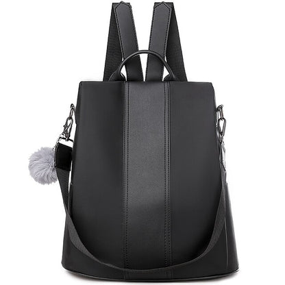 Purse Women's Faux Convertible Leather Backpack with Pom