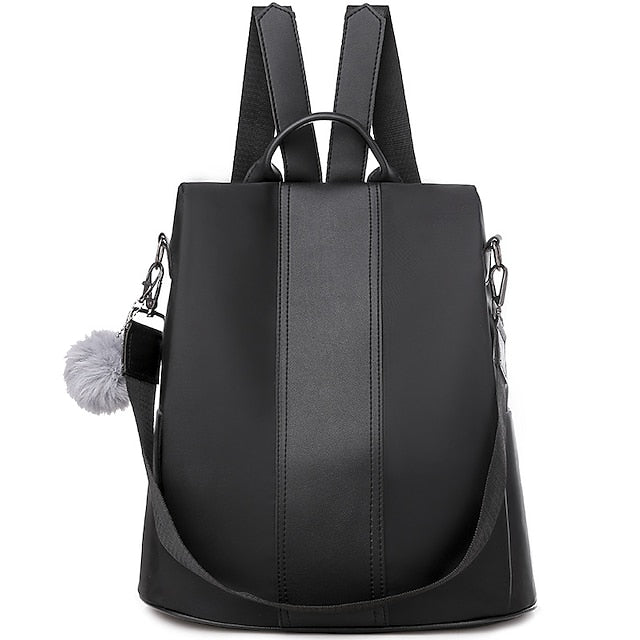 Convertible Pom Backpack Faux Purse Leather with Women's