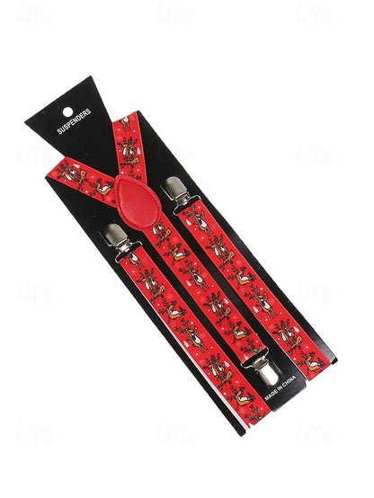 Snowman Men's Christmas with Suspenders