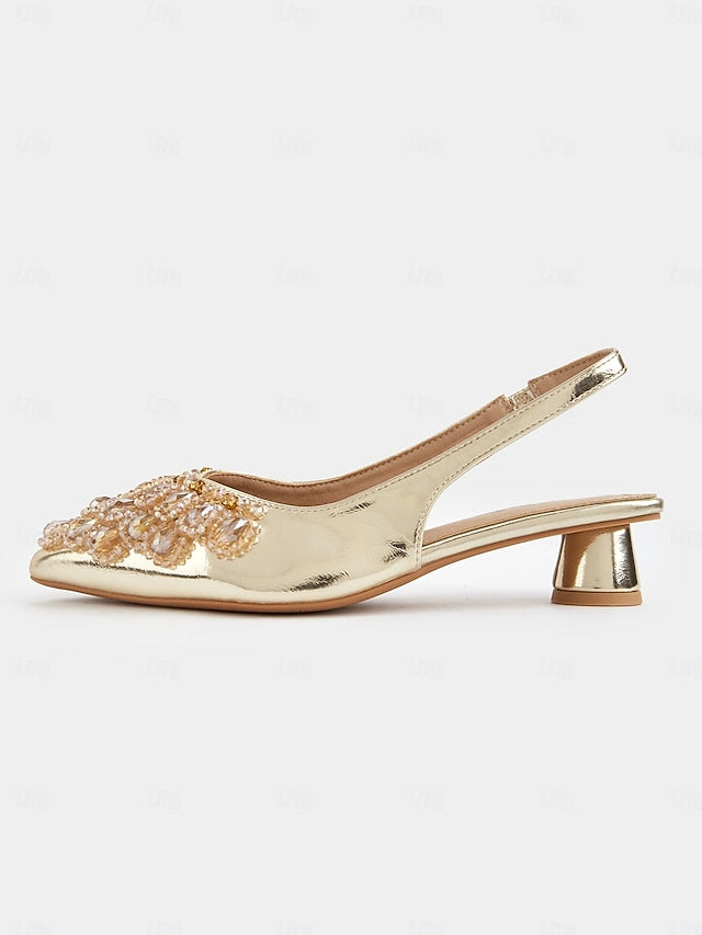 Shoes Ivory Beaded Slingback - with Women Wedding for Detail