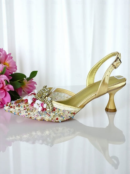 Heel Rhinestone Women's Shoes Green Set and Clutch - Bag