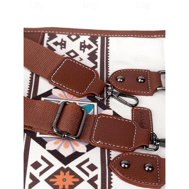 and Set Women's Ethnic Leather Faux Handbag Canvas with